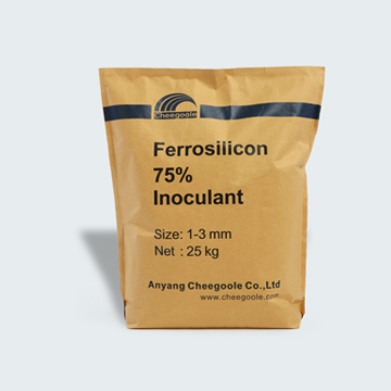 75% ferrosilicon inoculant is a general inoculant for foundry.Size: stream inoculation 0.1-0.5mm and ladle inoculation 1-3mm.